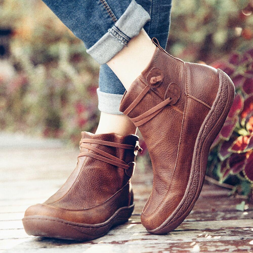 casual leather ankle boots