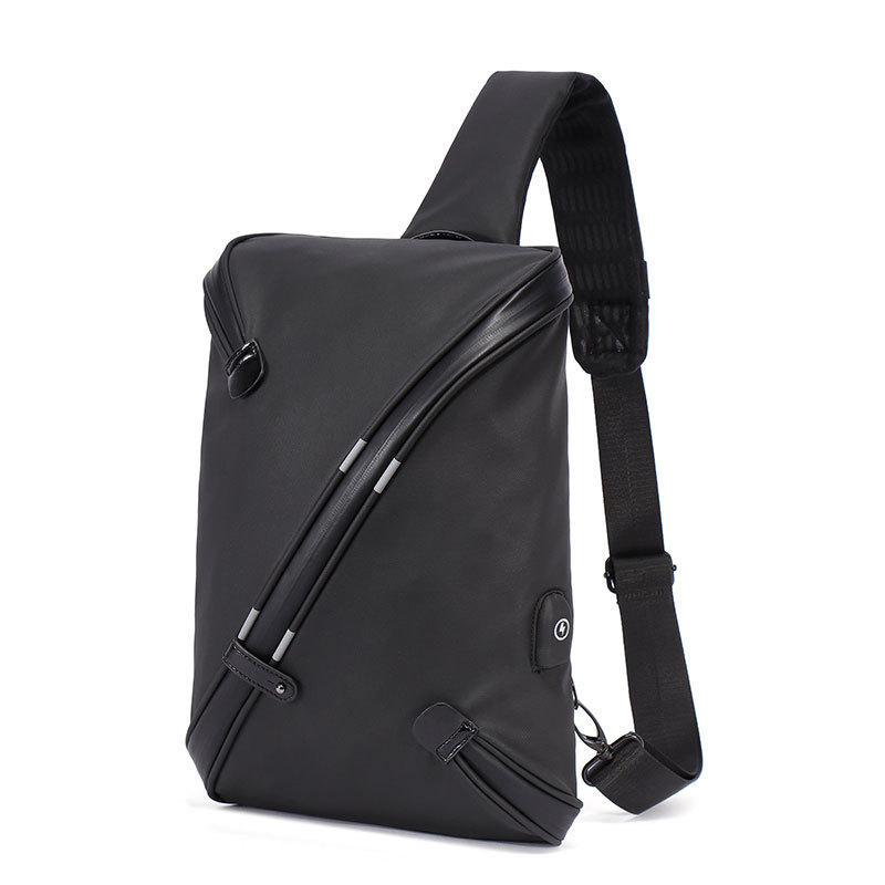 USB Anti Theft Crossbody Bag Men Chest Bag Waterproof Detachable Shoulder Bag for Camping Travel