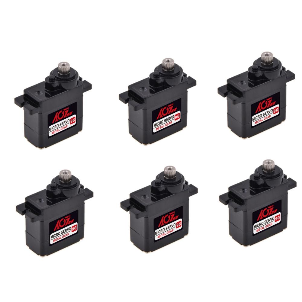 

6 PCS AGF B9DLMA Analog Servo 2.2KG Small Torsion 9g Micro Metal Gear For Fixed Wing RC Airplane Car 450 Helicopter Robo