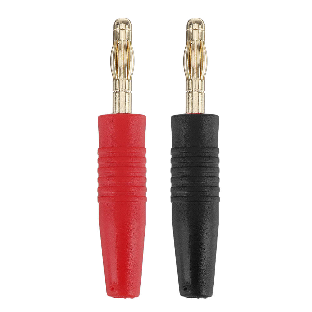 Vergaar 4 mm Banana Bullet connectorplug met zwarte / rode kleur rubberen mantel voor adapterkabel