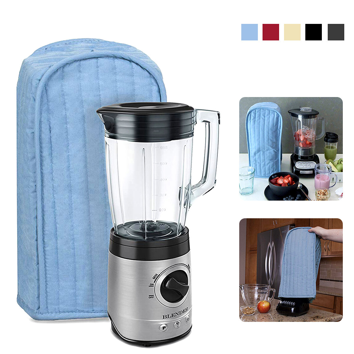 Quilted Polyester Kitchen Blender Appliance Cover Dust-proof Protection Case Bag