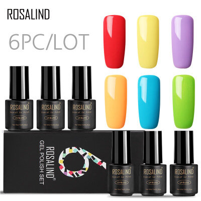 ROSALIND 6 PcsGel Nail Polish Set Colors Gel of Nail Set