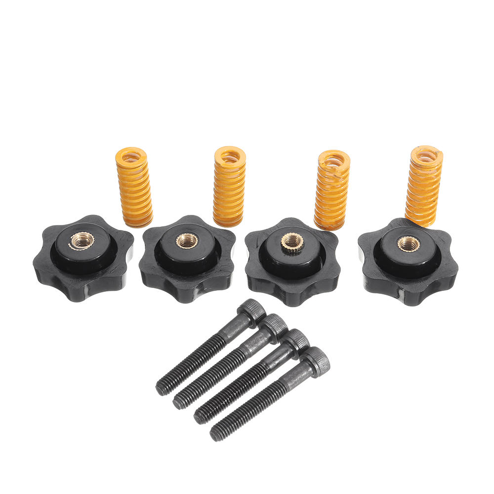 

4Pcs M5 Heated Bed Leveling Screw + M5 Nuts +4*25mm Yellow Spring for 3D Printer Part Hotbed