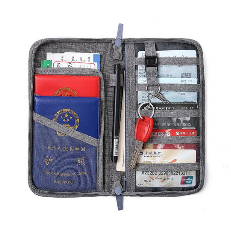Мужчины Женщины Держатель паспорта Многофункциональная сумка для документов Органайзер для кредитных карт для путешествий Хранение спортивных сумок