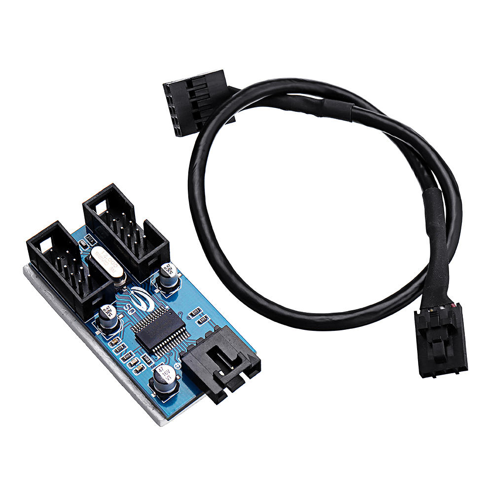 5 stks 9Pin USB Header Male 1 tot 2 Vrouwelijke Extension Splitter Kabel 9 Port Multiplier Board