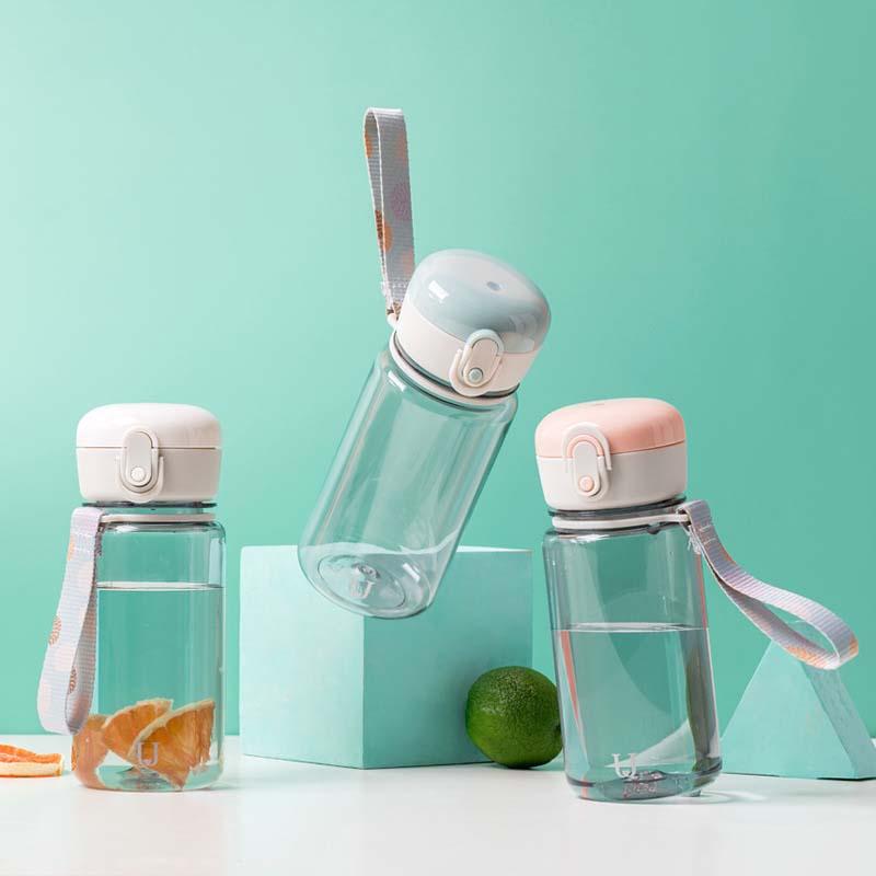 Copo leve leve portátil de plástico transparente de garrafa de água de Jordan & Judy 400ml 