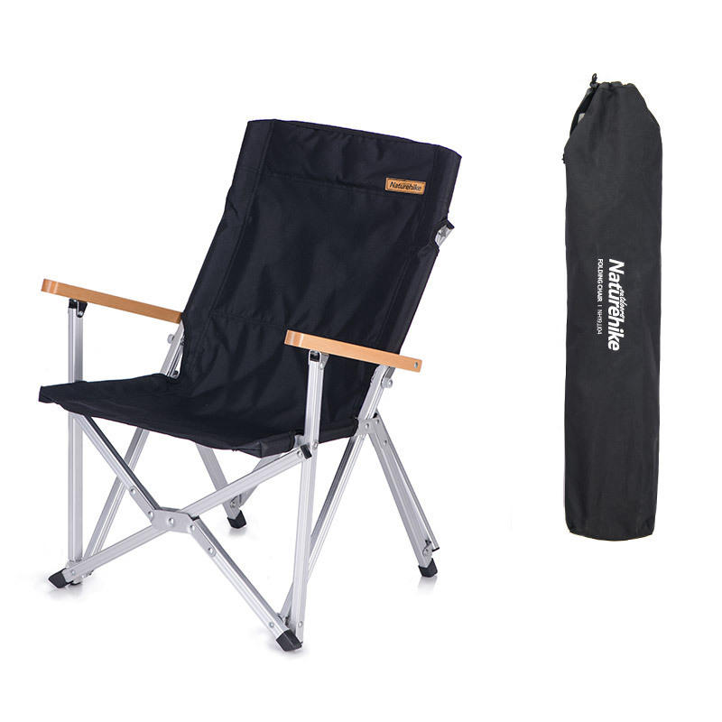 Naturehike PVC Oxford Összecsukható szék Ultra-Light Horgászszék Kemping Piknik BBQ Seat Max Load 120kg Fekete