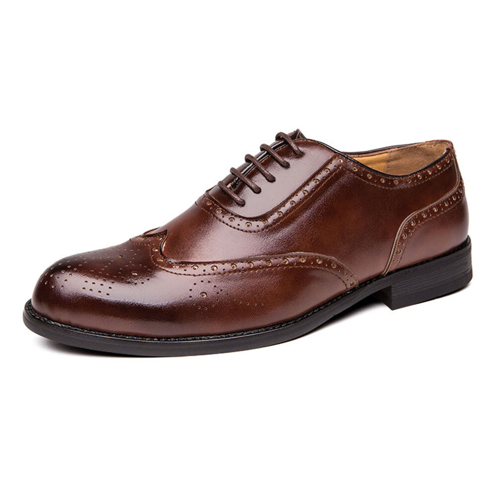 57% OFF on Men Brogue Carved Formal Dress Shoe Casual Business Oxfords