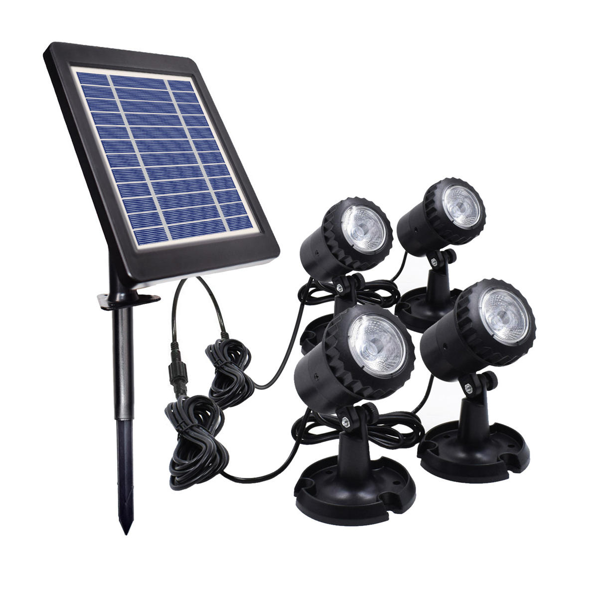 IP68 4 в 1 водонепроницаемые подводные фонтанные лампы на солнечных батареях LED-прожекторы с зелеными/синими/белыми лампами для открытых амфибийных газонов, бассейнов, садов, тропинок и аквариумов.