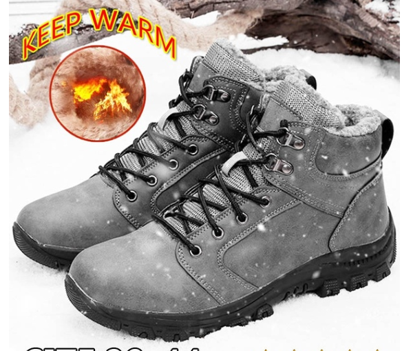 TENGOO Men's Winter Fluff Snow Boots Keep Warm Hiking Outdoor Sport Shoes Sneakers