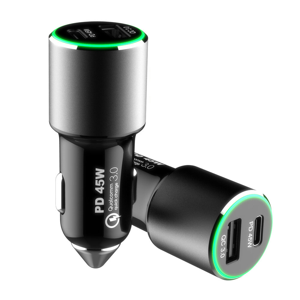 

Bakeey 63W PD3.0 QC3.0 Dual Port Mini High Power Super Fast Charging Car Charger For iPhone 8Plus XS 11 Pro Huawei P30 P