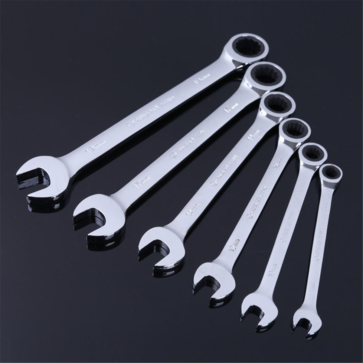 

8-32mm Steel Silver Metric Spanner Open End Wrench Ratchet Ring Mechanic Tool