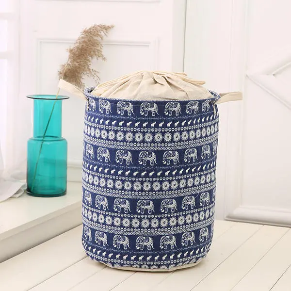 35x45cm waterproof durable cloth storage baskets high capacity cotton linen laundry box organizer