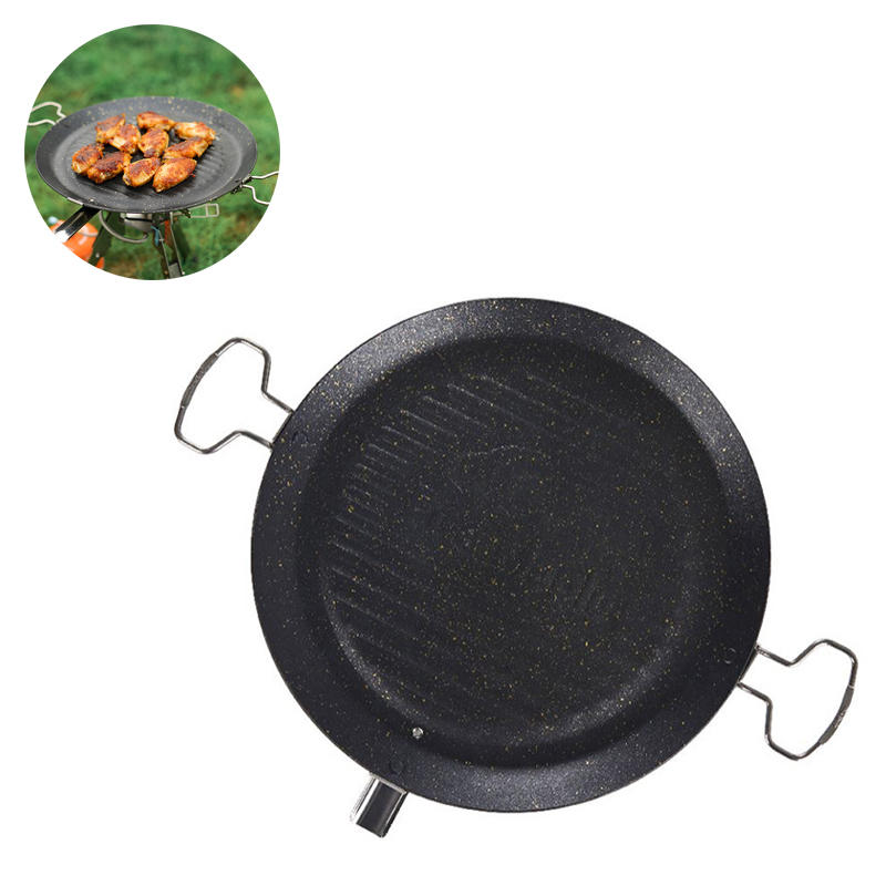 Tűz juhar 1-2 fős grillező grillező serpenyő tapadásmentes marhahús sütés tepsi szabadtéri kemping piknik edények  