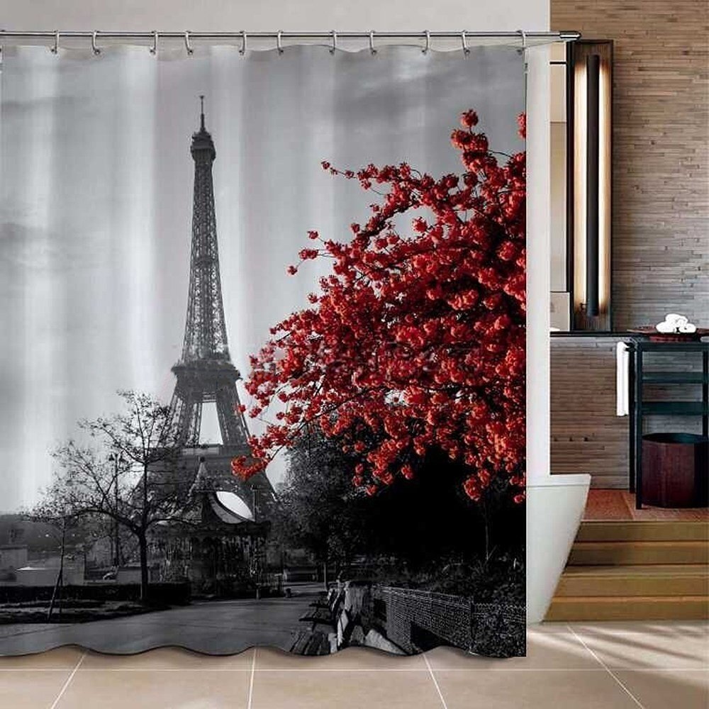 Bathroom 3D Printed Polyester Fabric Colorful Peacock Shower Curtain Waterproof Bath Curtains With 12 Hooks