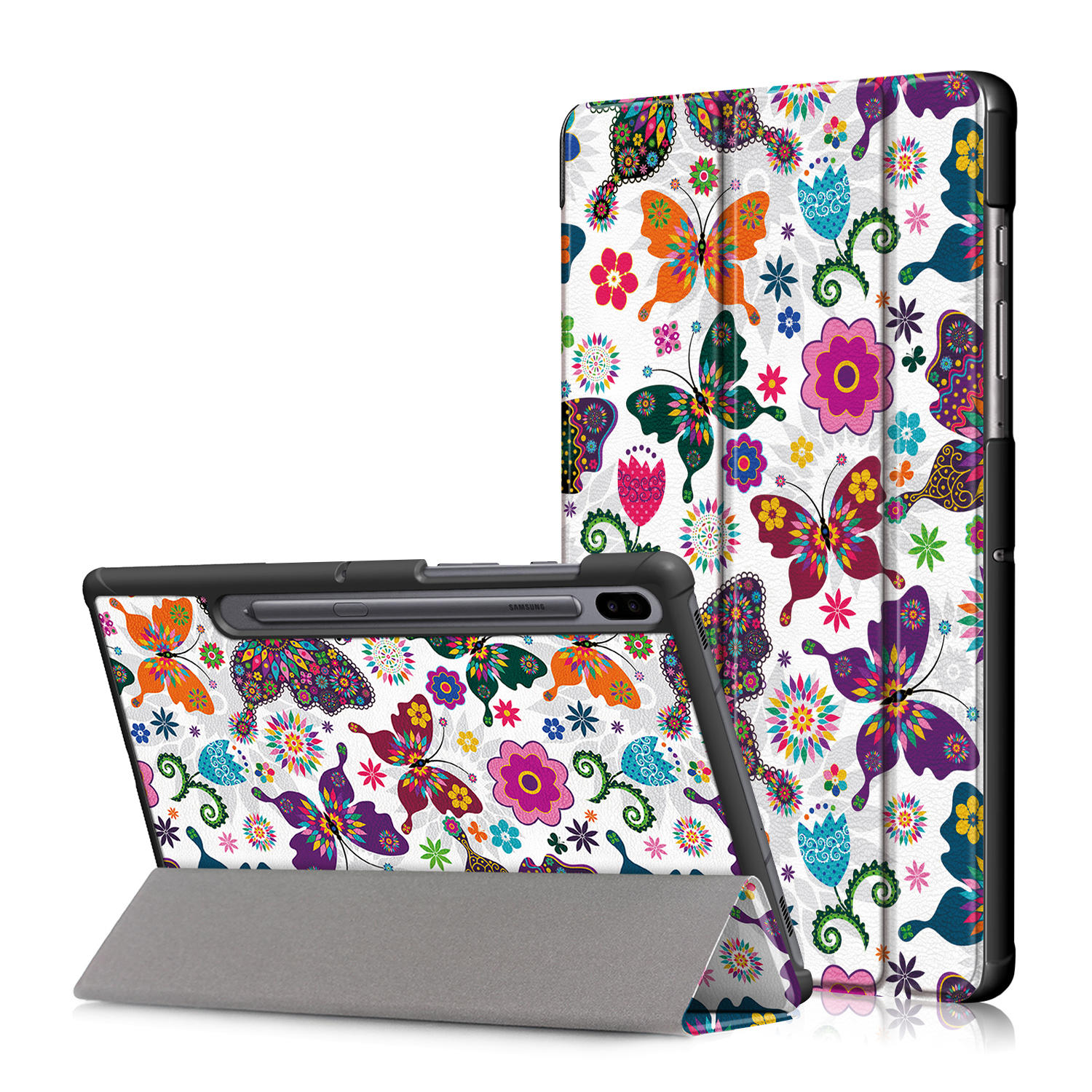 Printing Tri-Fold Tablet Case for Samsung Tab S6 10.5 - Butterfly