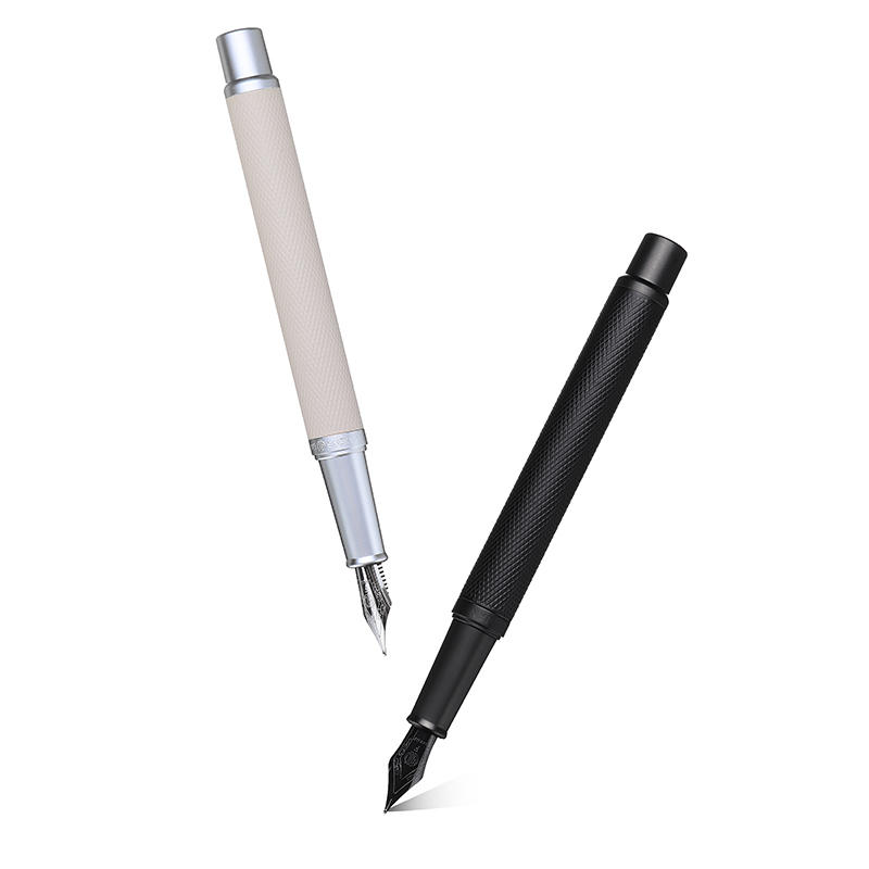 

HongDian Fountain Pen Metal Writing Signing Pen with F/EF/Bent Converter Pen Nib Black/White Pen For School Office