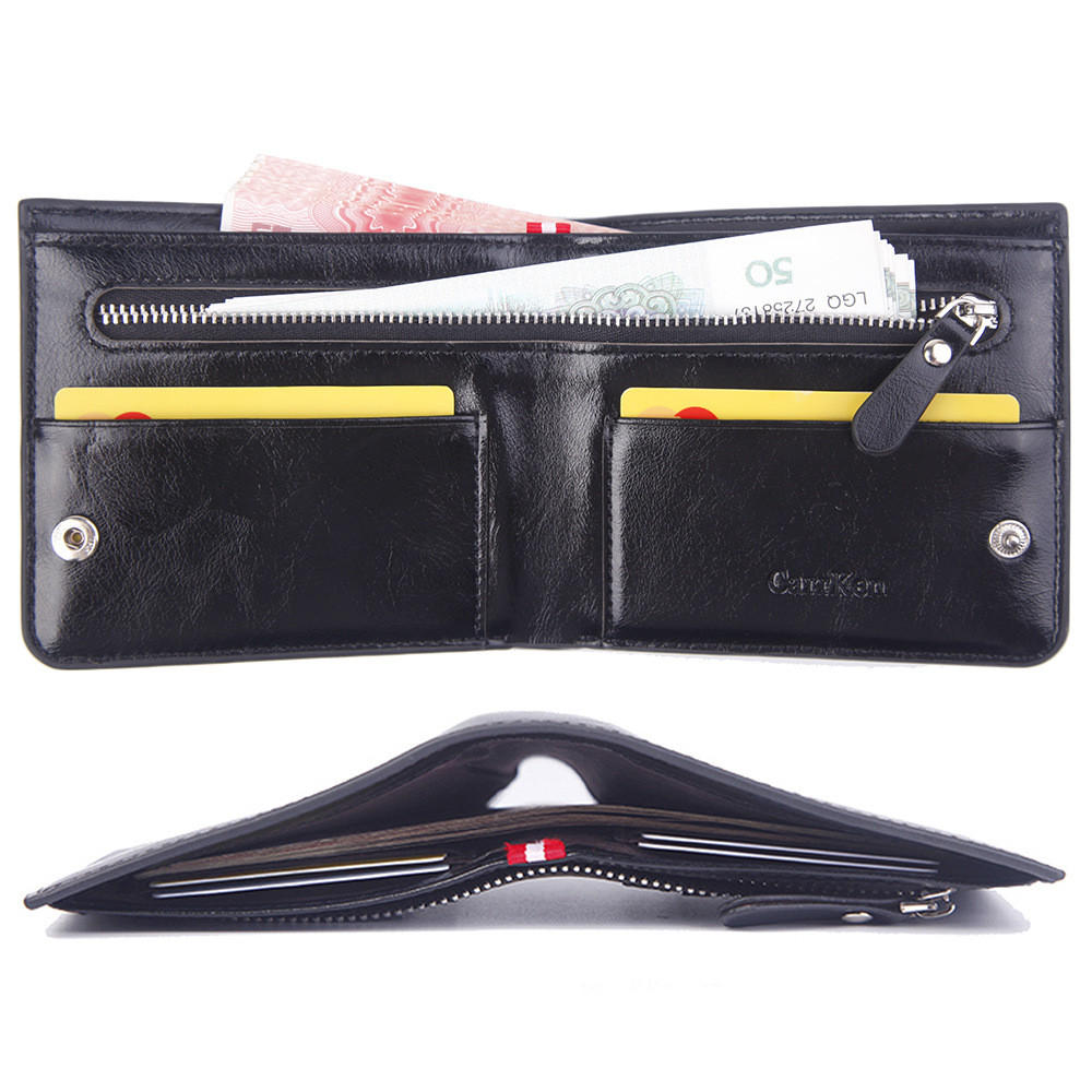 

CarrKen Men's Vintage Two Fold Wallet PU Leather Credit ID Cards Holder Coin Purse