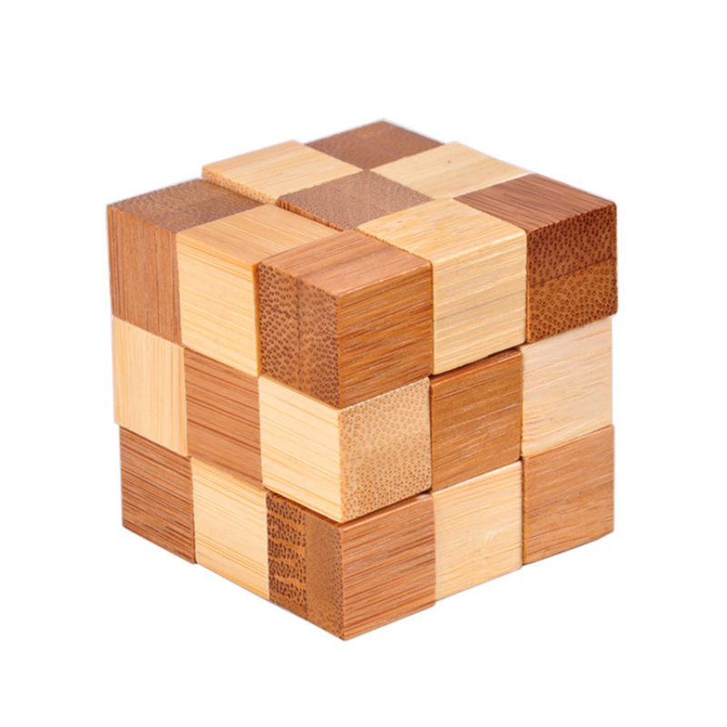 3D Interlocking Puzzles Game Toys Bamboo Small Size For Adults Kids IQ Brain Teaser Kong Ming Lock
