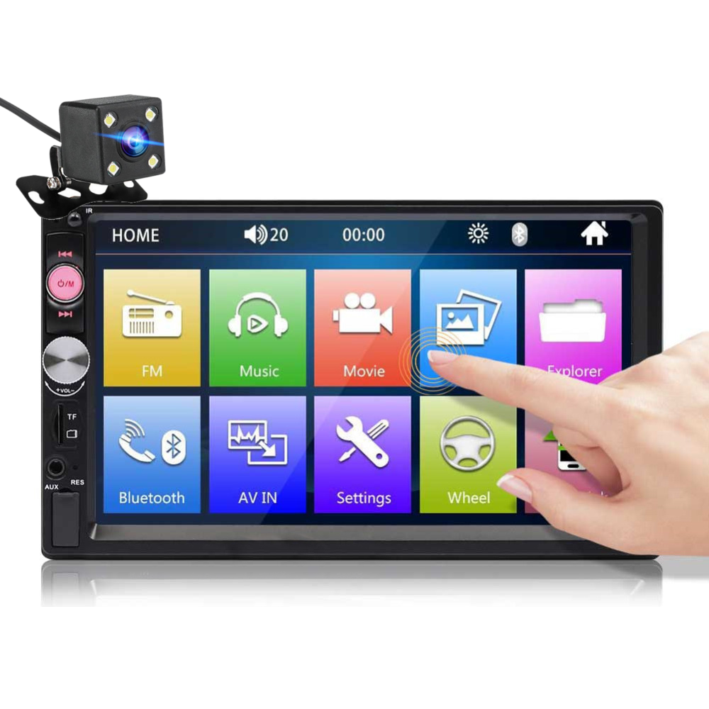 7" 2DIN HD Car Stereo Radio MP5 Player Bluetooth AUX Touch Screen & Rear Camera