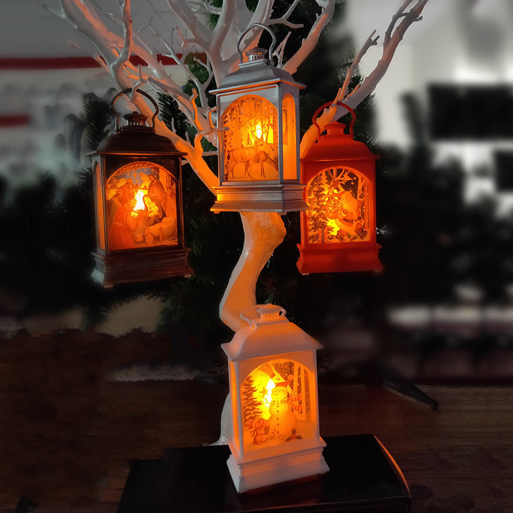 Party Supplies Santa Claus LED Light Lamp Hanging Lantern Christmas Decoration