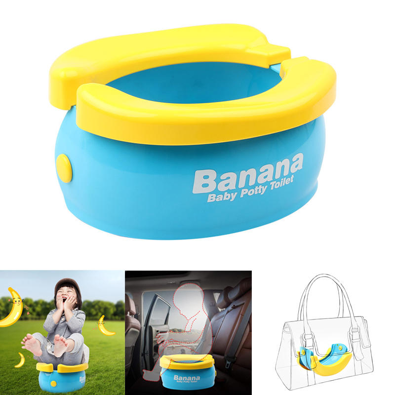 Potty Training Seat Cute Banana Toilet Seat Trainer Portable Foldable Potty for Kids Boys Girls Children Toddlers Max Load 50kg