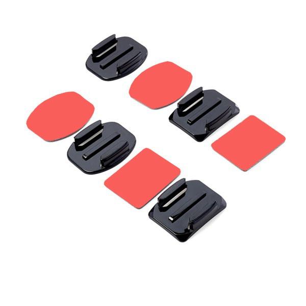 2 flat and 2 curved adhesive mount with adhesive pads for gopro yi sj4000 sport camera