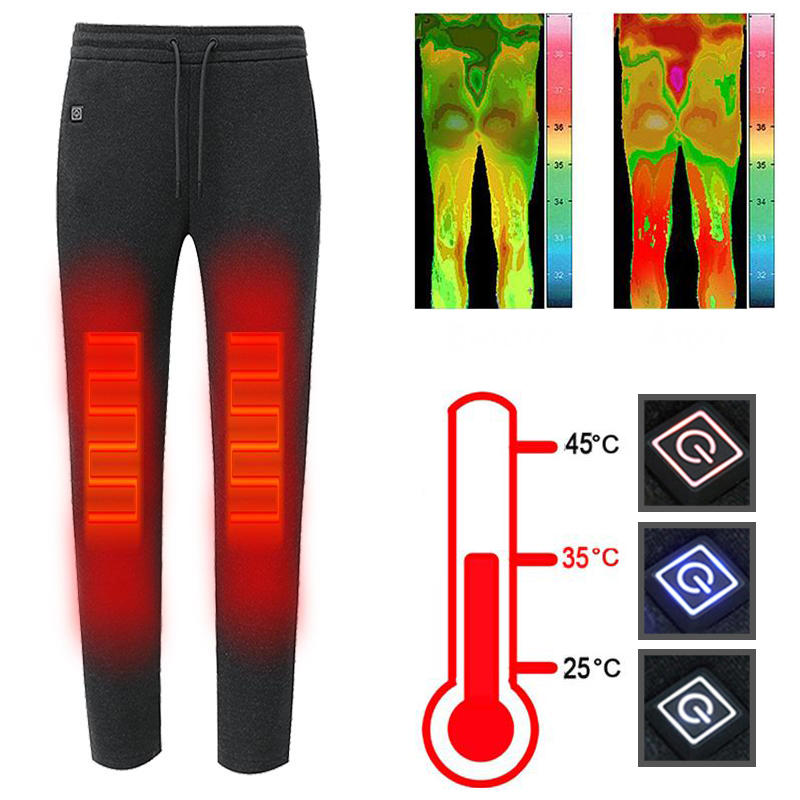 Pantalons d'hiver chauds thermiques thermostats lavables à chauffage électrique USB intelligent