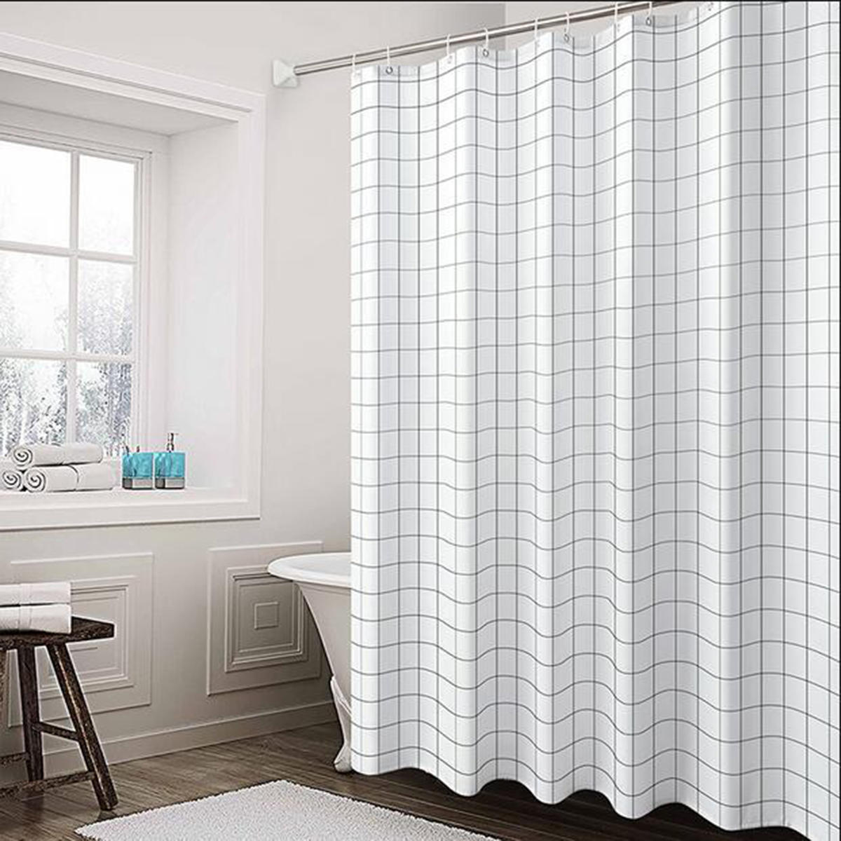 modern shower curtains white