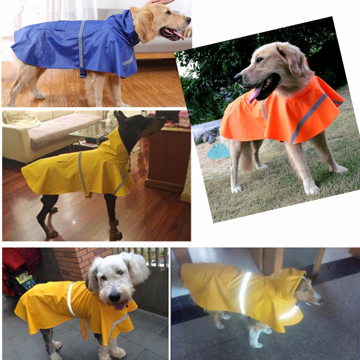 Dog Raincoat Waterproof Outdoor Rain Coat Jacket Coat Fleece Reflective Safe