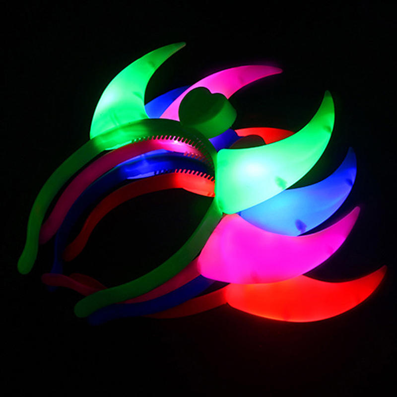 

OxHorn Halloween Party Glowing Light LED Flashing Head Bands Christmas Party Bar Cosplay Props Supplies Lighting Headban