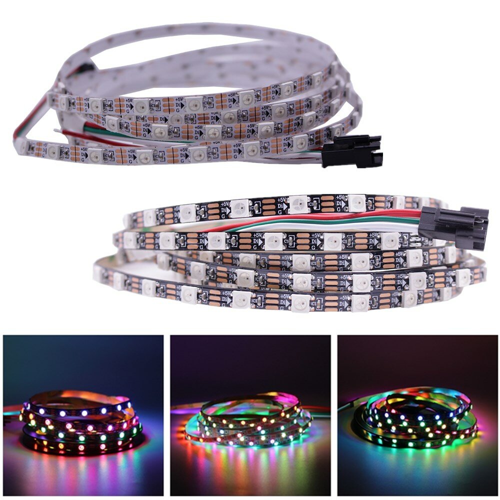 DC5V 2M Smalle 5MM breedte WS2812B 5050 60LED / M IP20 Individuele adresseerbare RGB Dream Color LED