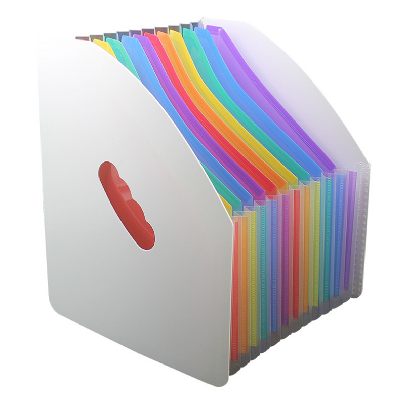 13 Layers Data Management Document Folders A4 Paper File Folder Rainbow Mini Organ Clip
