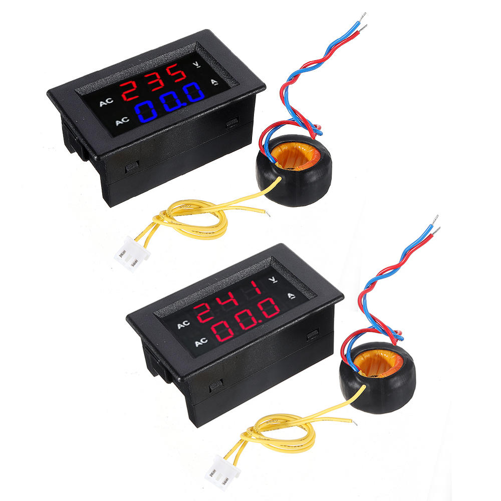 

AC100-300V 0-10A Red Blue / Red Red AC Digital Dual LED Display Voltmeter Ammeter Amp Volt Voltage Current Meter Tester