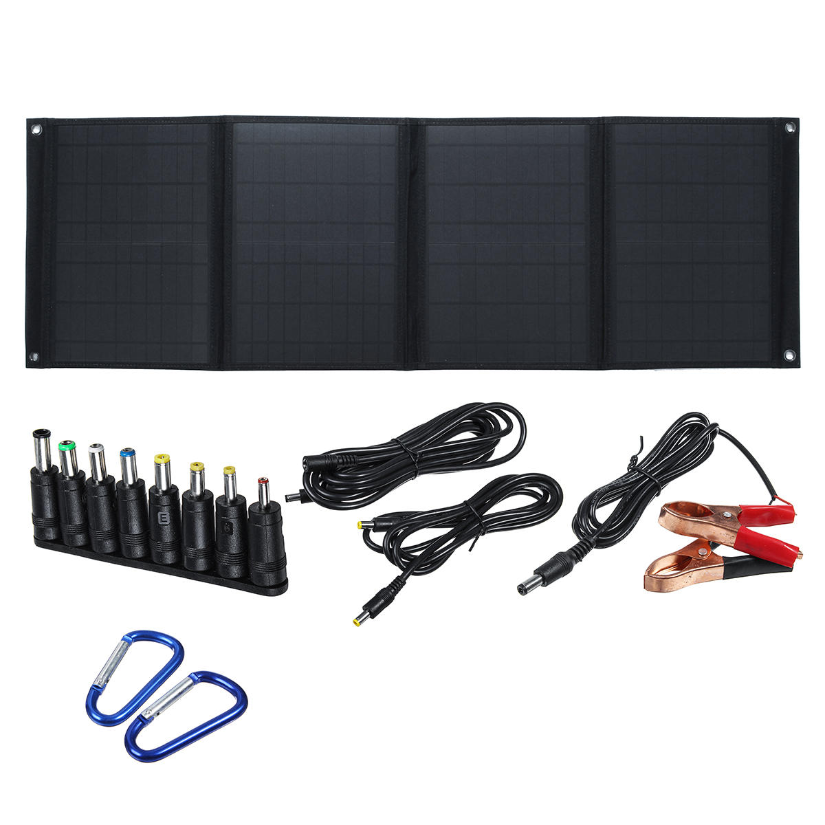 60W 5V / 12V Katlanabilir Güneş paneli Şarj Çift USB Bağlantı Noktası Batarya Şarj Outdoor Kampçılık