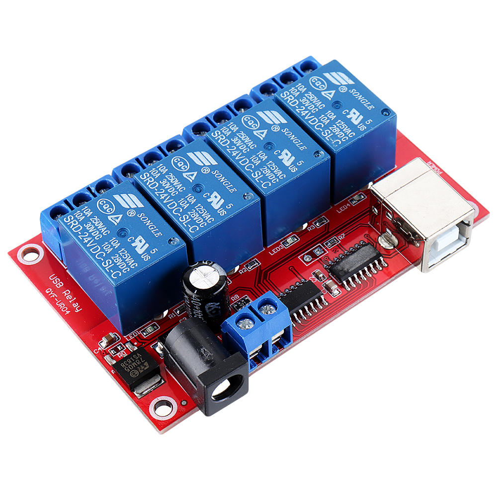 4 Channel 24V HID Driverless USB Relay USB Control Switch Computer Control Switch PC Intelligent Con