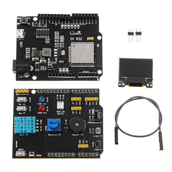 Multifunction Expansion Board DHT11 LM35 Temperature Humidity UNO ESP32 Rev1 WiFi D1 R32 0.96 Inch O