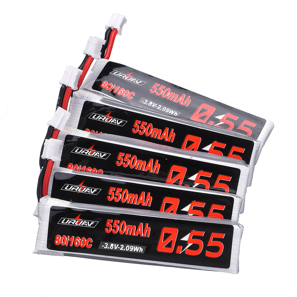 5 stuks URUAV 3,8 V 550 mAh 80C / 160C 1S HV 4,35 V PH2.0 Plug Lipo-batterij voor GEPRC TinyGO 4K FP