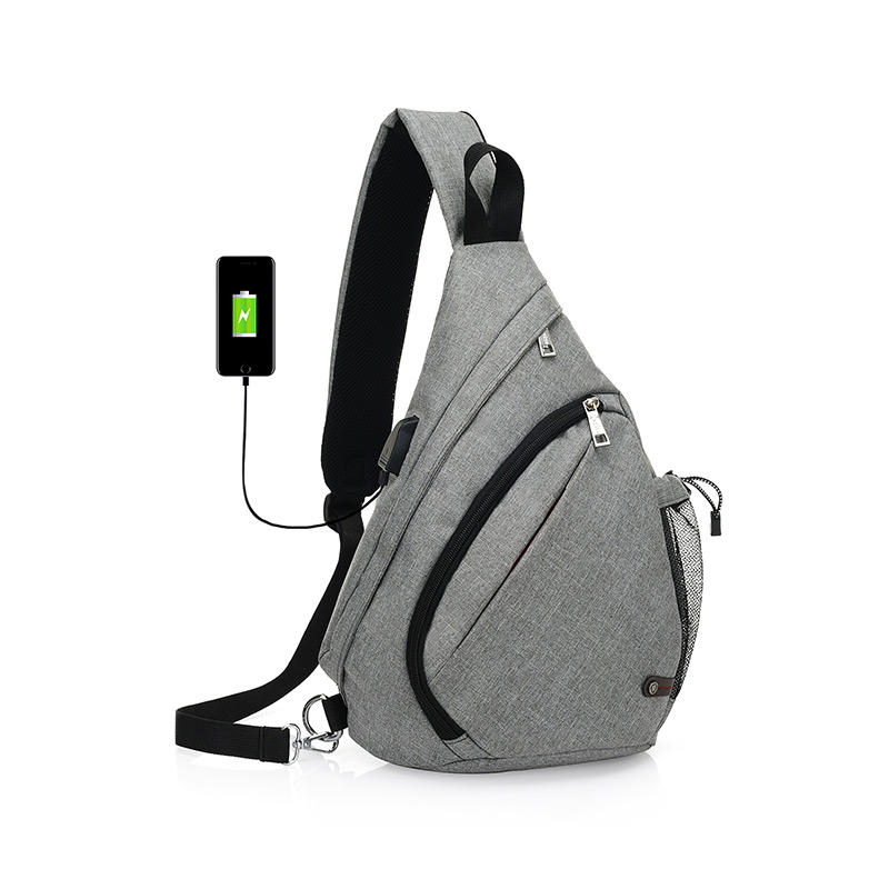 Bolsa de hombro antirrobo USB de 8L para hombres para acampar, viajar y hacer senderismo