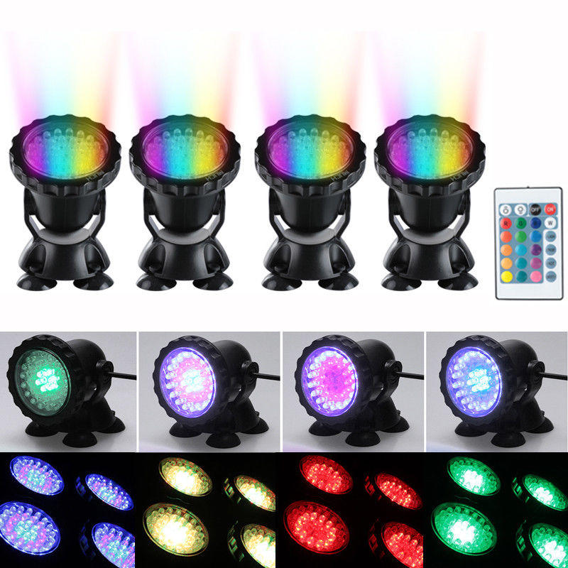 4 stks LED RGB Dompelpompen Vijver Spot Light Onderwater Zwembad Lampen AC100-240V