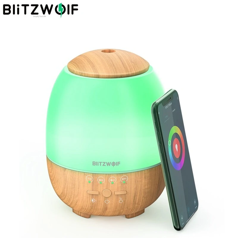 BlitzWolf® BW-FUN3 Wi-Fi Essential Oil Diffuser Ultrasonic Aromatherapy Humidifier APP Control Amazon Alexa Google Home Control with 7 Colorful Light