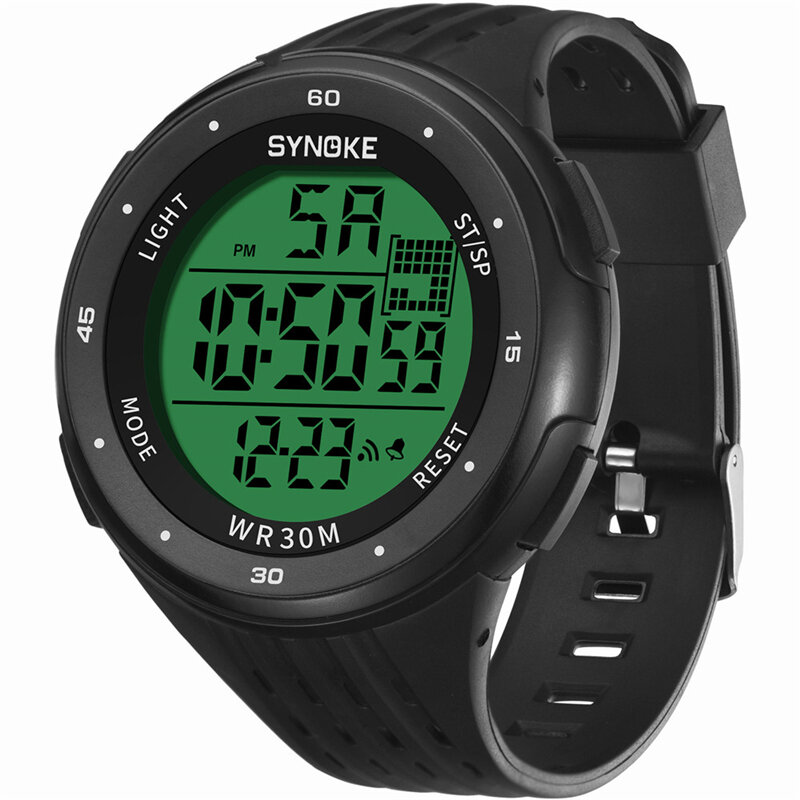SYNOKE 9007 Sport Men Watch 3ATM Waterproof Luminous Display Electronic Large Dial Digital Watch