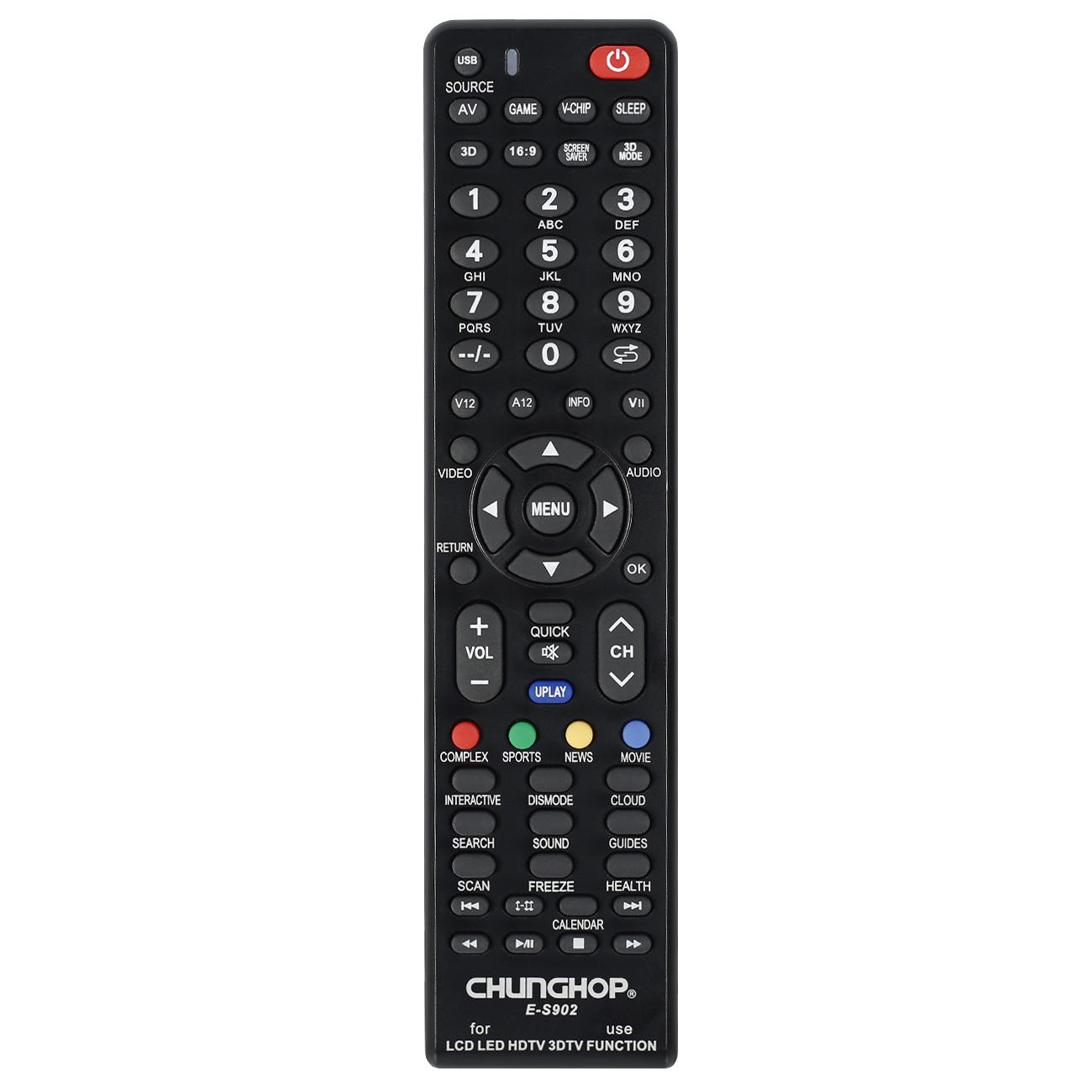 CHUNGHOP Universele TV-afstandsbediening E-S902 voor SKYWORTH LED TV / LCD TV / HDTV / 3DTV