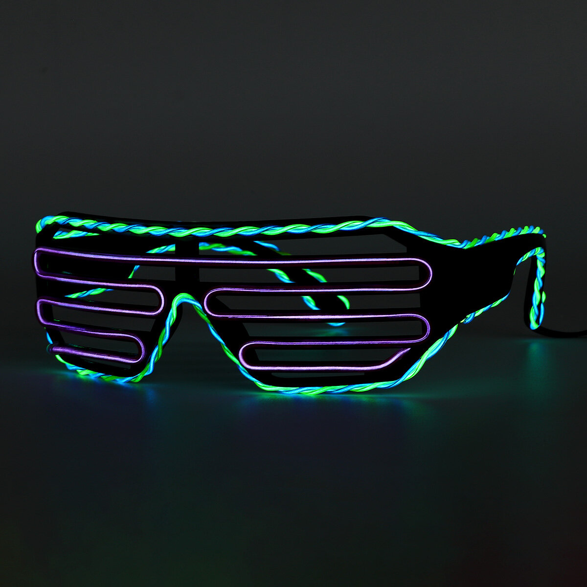 Tweekleurige EL-draad Koud LED Glow-bril Lichten Goggles Bar Party Shutter Halloween