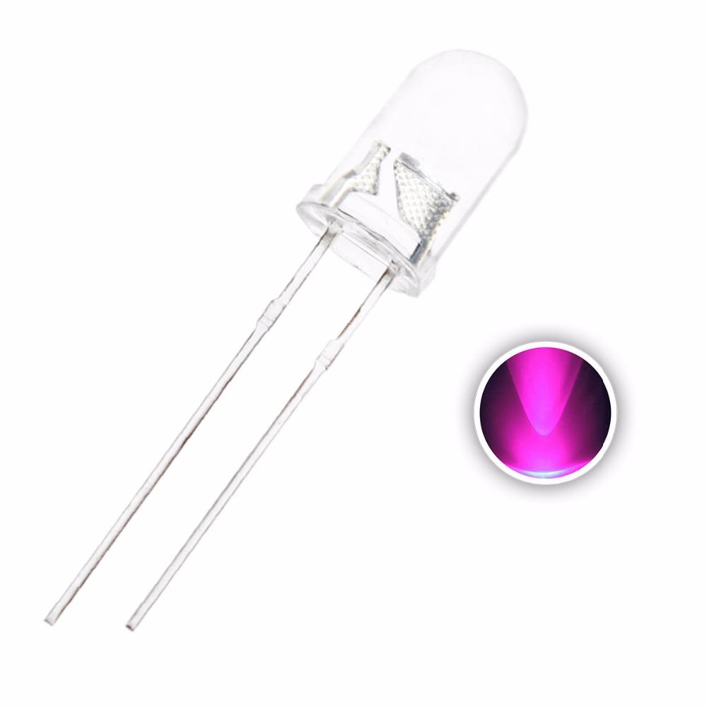 

100шт 5мм Розовый LED Диод Вода Прозрачный Объектив Свет Круглый 20мА 3В Прозрачный Лампа Сквозное отверстие DIP