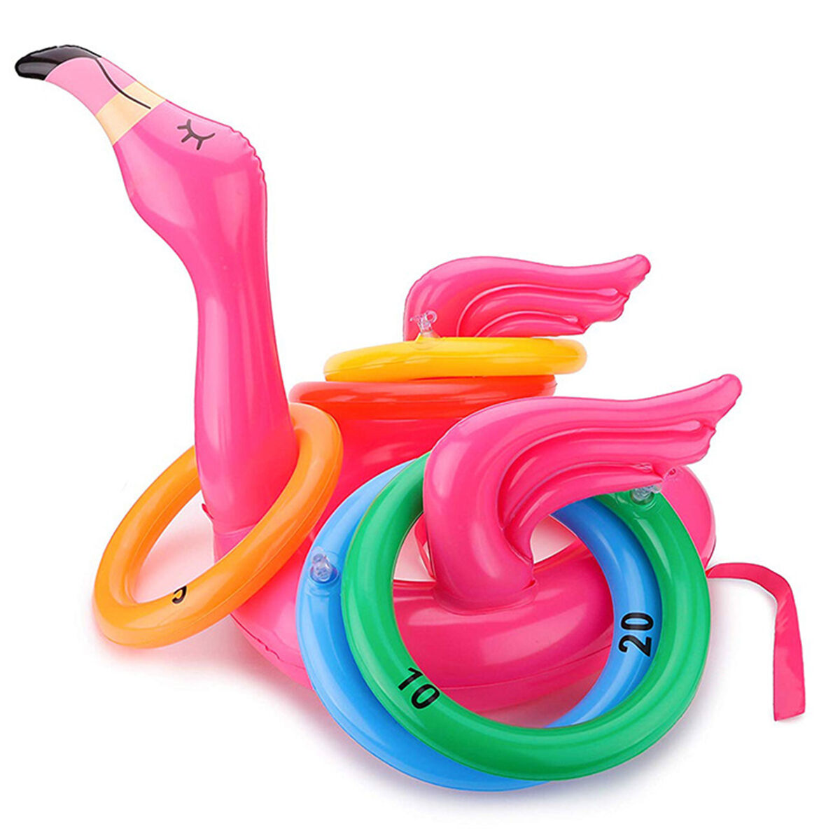 

Inflatable Flamingo Ring Toss Game For Family Party Pool Garden Throwing Toys