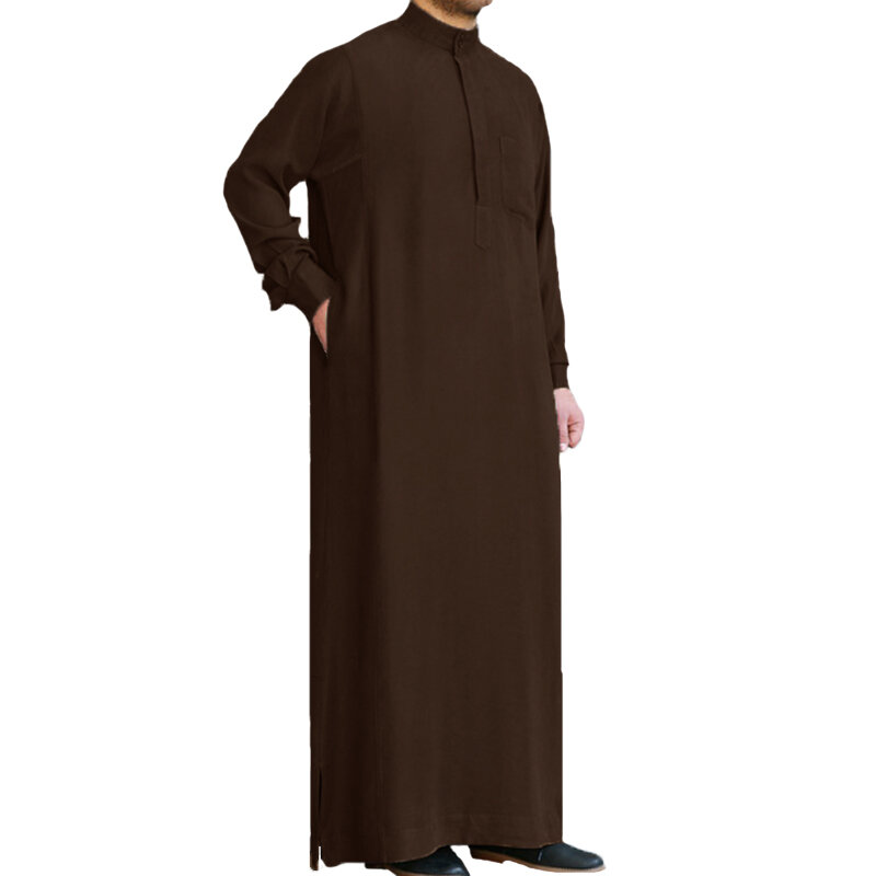 Mens Saoedi-stijl Thobe Dishdash Jubba Arabische gewaad Islamitische kleding Lange maxi-jurk tops