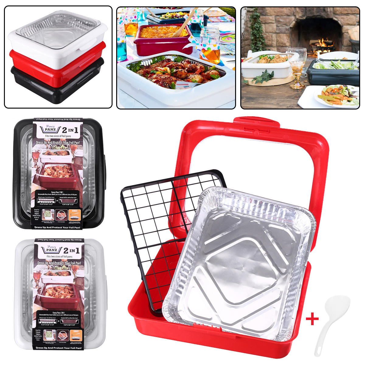 Kültéri étkészlet készlet kemping utazó piknik doboz élelmiszer-hordozó BBQ eszközök