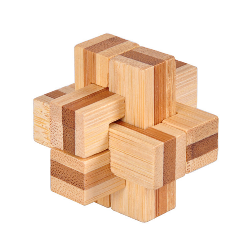 3D Interlocking Puzzles Game Toys Jigsaw Puzzle Toy Bamboo Small Size For Adults Kids IQ Brain Tease