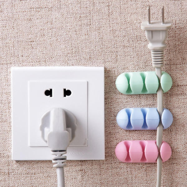 

2Pcs Self-adhesive Data Cable Line Organizer Clip 3 Slot Silicone Wire Cable Holder Cable Management
